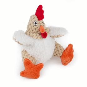 goDog Just For Me Fat White Rooster w/Chew Guard Plush Dog Toy