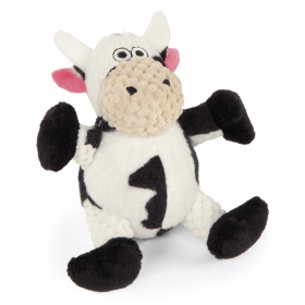 goDog Just For Me Checkers Sitting Cow w/Chew Guard Plush Dog Toy